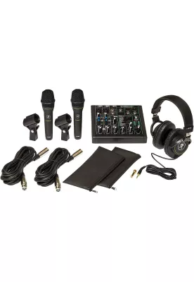 Pack Audio Performer Mackie Mixer Usb 2 Micrófonos Audífonos