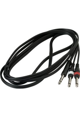 Imagen 2 del producto Cable patch Rockbag RCL20924D4 3m jack str - 2 jack mono 1/4