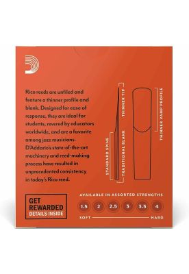 Imagen 2 del producto Set de 10 cañas para clarinete en SIb 3.5 RICO RCA1035