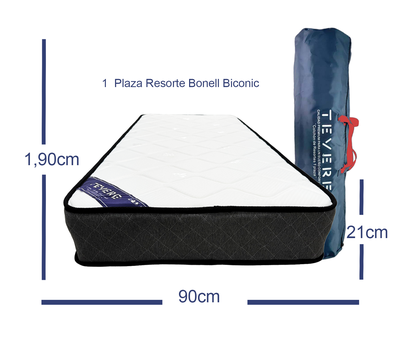 Imagen 2 del producto Colchon Tevere 1 Plaza 21 Cm De Altura Blanco