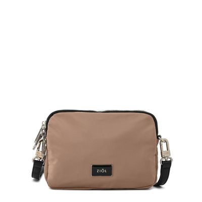 Cartera bandolera mediana lisette beige oscuro
