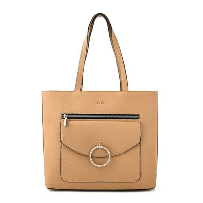 Cartera tote grande priscila beige oscuro