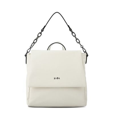 Mochila con tapa pequeña nydia blanco