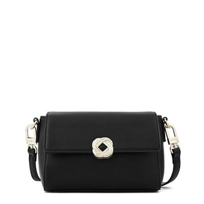Cartera bandolera con tapa pequeña agata negro especial