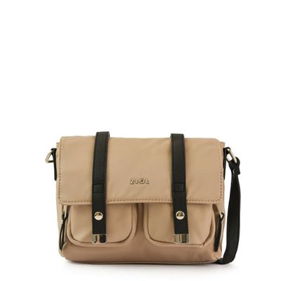 Cartera bandolera con tapa mediana erzurum taupe