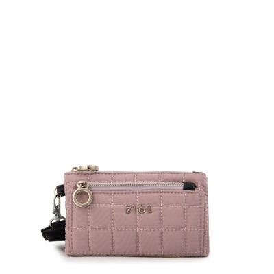 Monedero bolsillo frontal pequeña nacha rosa viejo