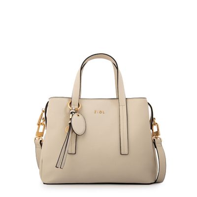 Cartera tote tres divisiones aurora mediana blanco crudo