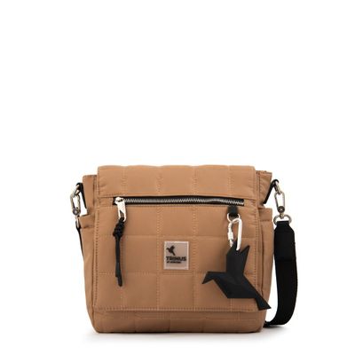 Cartera Bandolera con tapa mediana belina beige oscuro