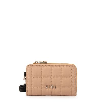 billetera cierre exterior pequeña nacha beige