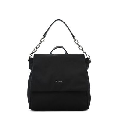 Mochila con tapa pequeña nydia negro especial