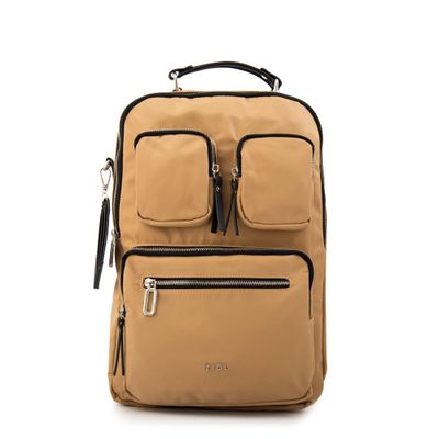 Mochila porta notebook megan grande beige oscuro