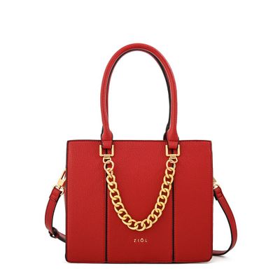 Cartera tote cala mediana rojo