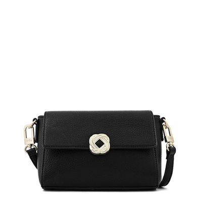 Cartera bandolera con tapa pequeña agata negro