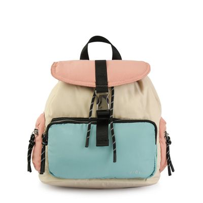 Mochila con tapa mediana abie blanco crudo