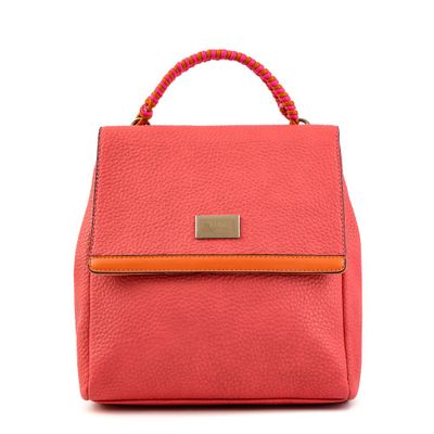 Mochila con tapa mediana alicia fucsia