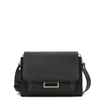 Cartera bandolera con tapa pequeña tesea negro especial