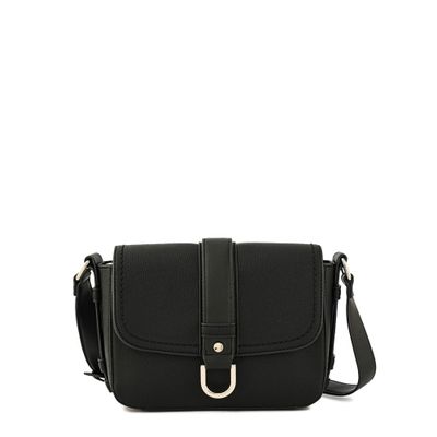 Cartera bandolera con tapa pequeña federica negro especial