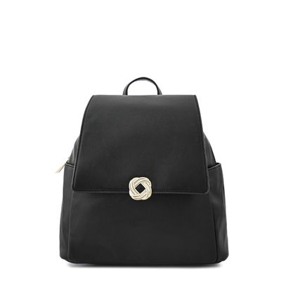 Mochila con tapa mediana agata negro especial