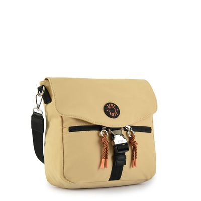 Imagen 2 del producto Cartera bandolera con tapa mediana elvas beige oscuro