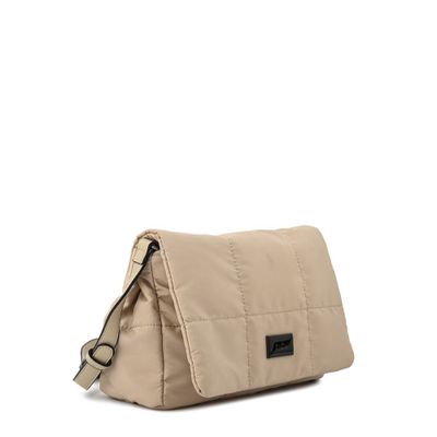 Imagen 2 del producto Cartera bandolera con tapa mediana tanya beige