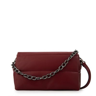Cartera bandolera con tapa mediana silvi rojo oscuro