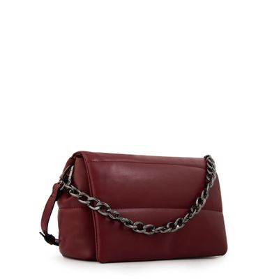 Imagen 2 del producto Cartera bandolera con tapa mediana silvi rojo oscuro