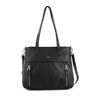 Cartera tote tres divisiones mediana willow negro