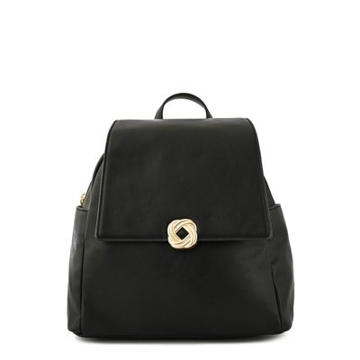 Mochila con tapa mediana agata negro