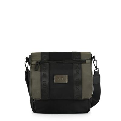 Cartera bandolera con tapa mediana cancun negro