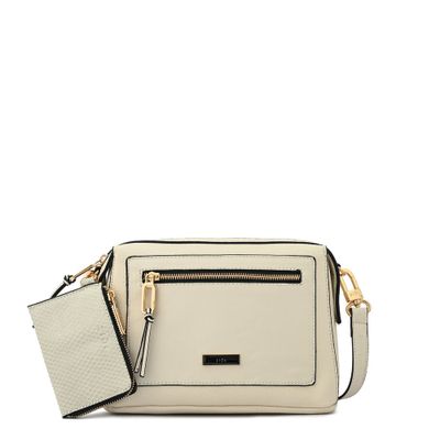 Cartera bandolera mediana zia blanco crudo