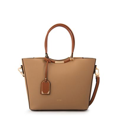 Cartera tote mandela grande beige oscuro