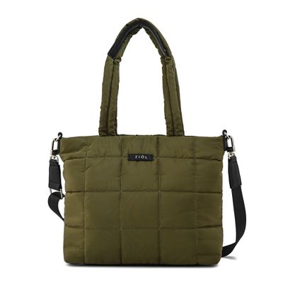 Cartera tote mediana nacha verde oliva