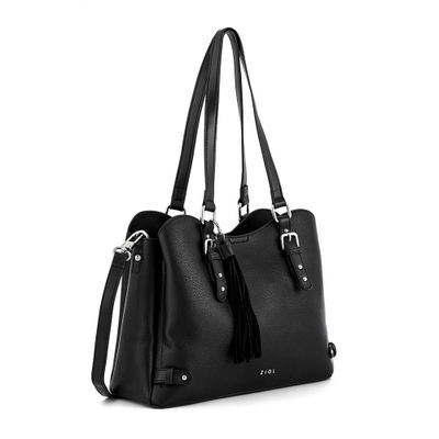 Imagen 2 del producto Cartera tote tres divisiones grande malva negro