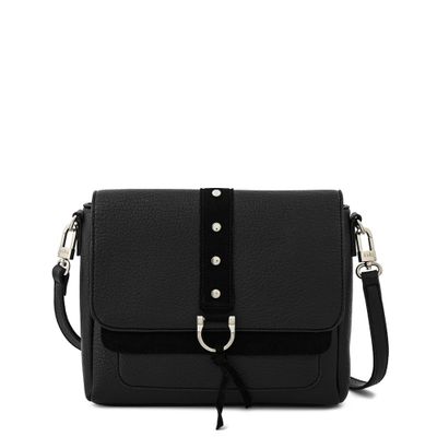 Cartera bandolera con tapa pequeña althea negro