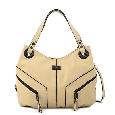 Cartera tote tres divisiones mediana ema blanco crudo