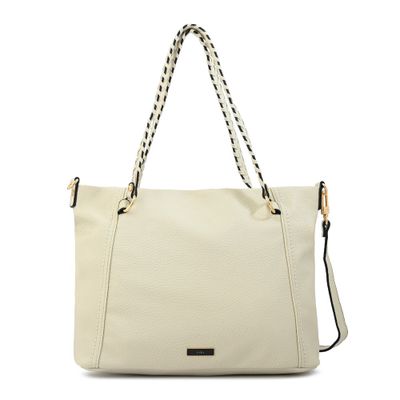 Cartera tote grande rosita blanco crudo