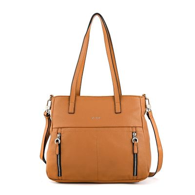 Cartera tote tres divisiones mediana willow camel
