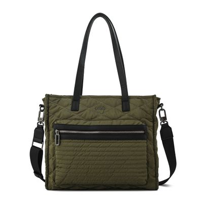 Cartera tote porta notebook grande cersei verde oliva
