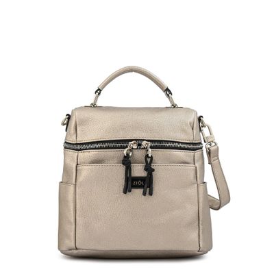 Mochila mediana aoka plateado oscuro