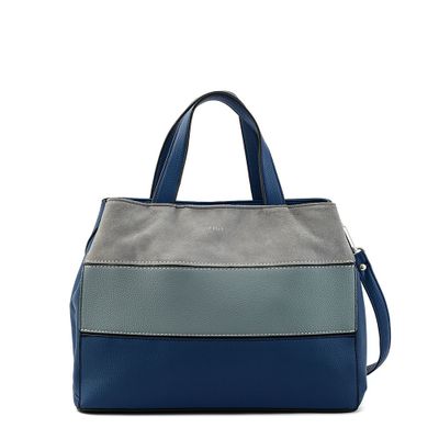 Cartera tote tres divisiones mediana lourd azul oscuro