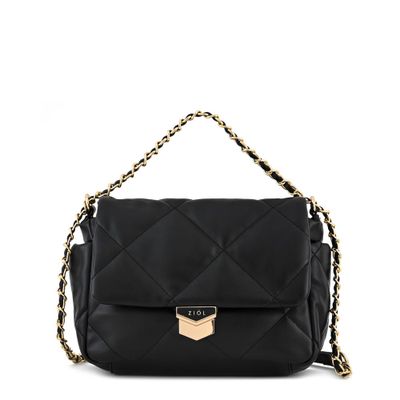 Cartera bandolera con tapa pequeña liesel negro