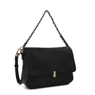 Imagen 2 del producto Cartera bandolera con tapa mediana doris negro