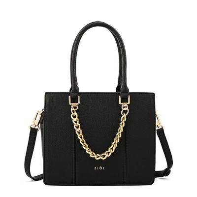 Cartera tote cala mediana negro