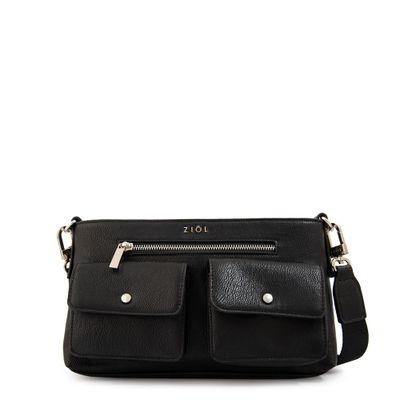 Cartera Bandolera alisa pequeña negro