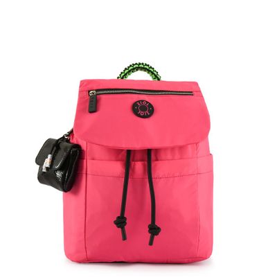 Mochila con tapa mediana olimpia fucsia