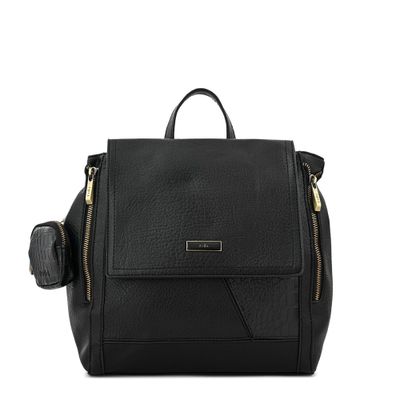 Mochila con tapa mediana sira negro