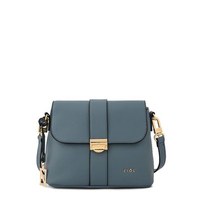 Cartera bandolera con tapa mediana creta denim