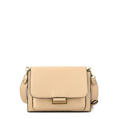 Cartera bandolera con tapa pequeña tesea blanco crudo