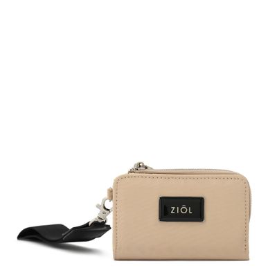 billetera cierre exterior pequeña luna beige