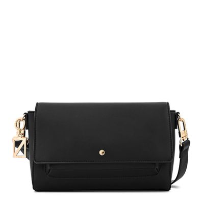 Cartera bandolera con tapa pequeña indara negro